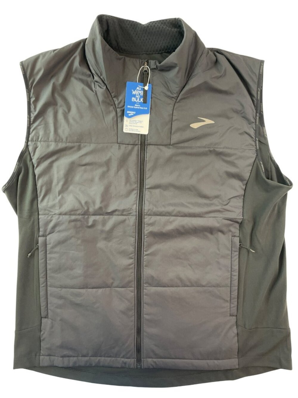Brooks Shield Hybrid Vest 3.0 Black Insulated Full-Zip Men's Sz XL MSRP$120 NWT